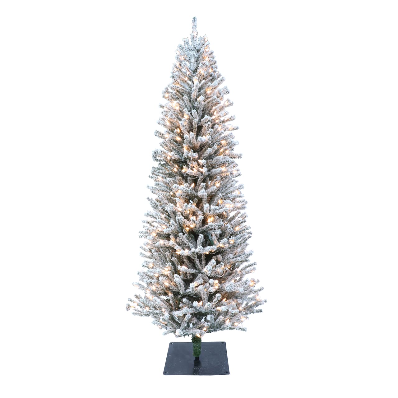 6 ft. Pre-Lit Flocked Fir Artificial Christmas Tree, 300 Lights